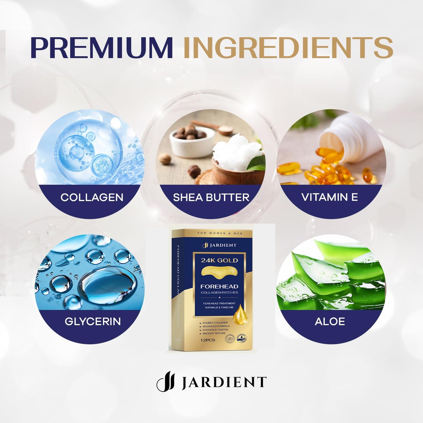 Collagen Forehead Wrinkle Patches: Facial patches with 12 Packs, Forehead Patches for Wrinkles Anti Wrinkle Patches Treatmen.