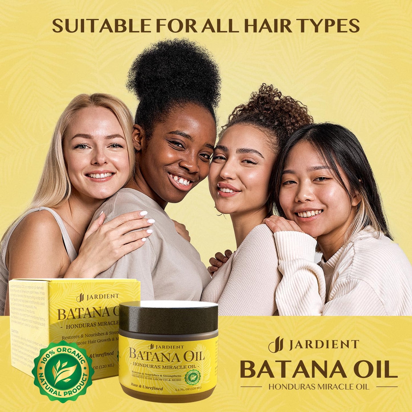 Raw Batana Oil for Hair Growth: Dr Sebi Organic Batana Oil from Honduras - 100% Pure & Natural - Promotes Thicker & Stronger Hair for Men & Women (4.2 OZ)
