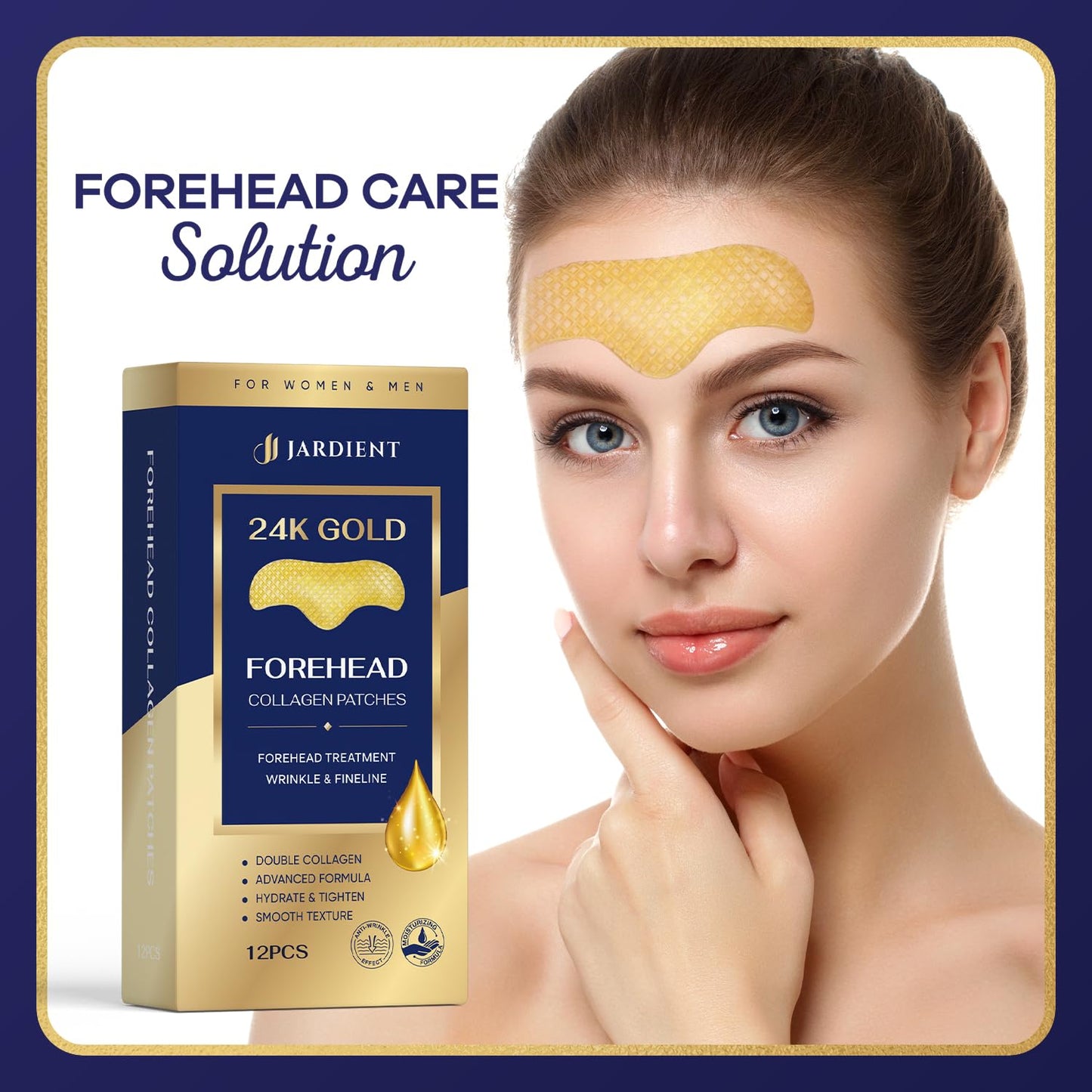 Collagen Forehead Wrinkle Patches: Facial patches with 12 Packs, Forehead Patches for Wrinkles Anti Wrinkle Patches Treatmen.