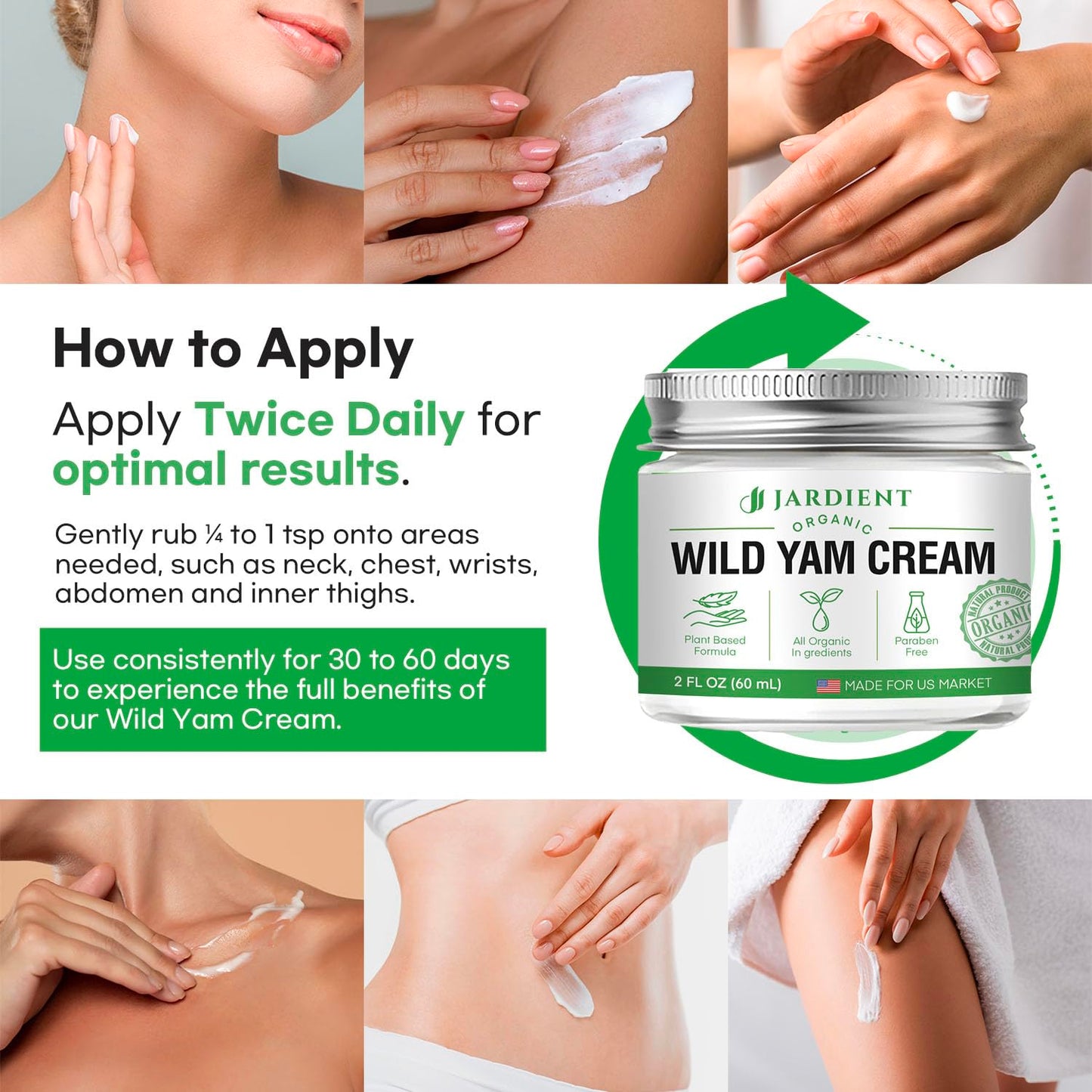 Wild Yam Cream Hormone Balance: Natural Organic Formula for Menopause Relief & Menstrual Support Like Hot Flashes Night Sweats -2 Oz